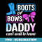 Boots Or Bows Daddy Gender Reveal Baby Shower Party - Retro PNG Sublimation Digital Download