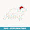 Funny Ferret Xmas Lighting Santa Hat Ferret Christmas - Instant PNG Sublimation Download
