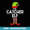 Catcher Elf Baseball Softball Matching Family Christmas Pj - Exclusive PNG Sublimation Download