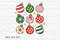 Christmas Ball PNG File, Retro Ornament Sublimation, Santa, Floral Flowers Christmas png, Instant Digital Download.jpg