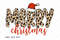 Merry Christmas Leopard with Santa Hat PNG File, Christmas Sublimation, Christmas Vibes png, Retro Christmas, Instant Digital Download.jpg