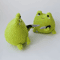 Crochet meme frog with knife plush amigurumi toy