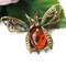 insect beetle brooch gold brass with amber jewelry.jpg