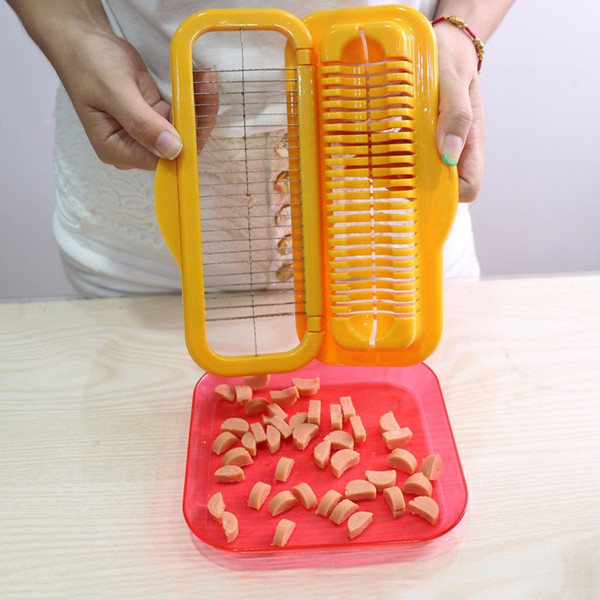 Steel Manual Fancy Sausage Cutter Safe Hot Dog Slicers Dicer Plastic  Kitchen Tools Gadget Kitchen Tools (yellow) (1pc)