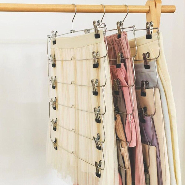 Space Saving Multi Pants Hanger With Clips - Inspire Uplift