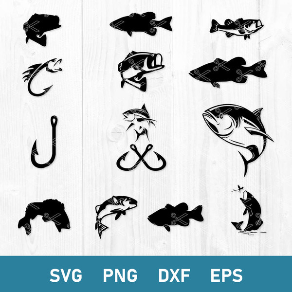 Fish Bundle Svg, Fish Svg, Fish SoFishing Svg, Png Dxf Eps Digital File.jpg