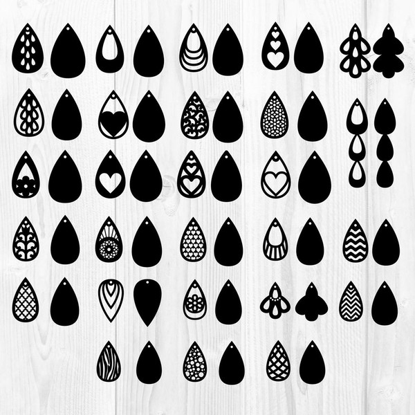 Teardrop Earring Bundle Svg, Teardrop Earring Svg, Teardrop Earring Clipart, Teardrop Earring Cricut Svg, Instant Download .jpg