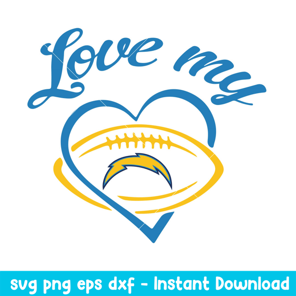 Love My Los Angeles Chargers Svg, Los Angeles Chargers Svg, NFL Svg, Png Dxf Eps Digital File.jpeg