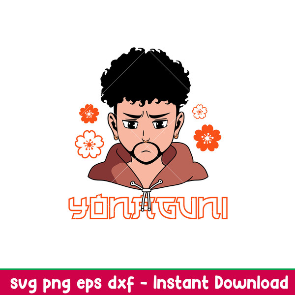 Bad Bunny Yonaguni Layered, Bad Bunny Yonaguni Layered Svg, Bad Bunny Yonaguni Song Svg, Bad bunny logo Svg, Amime Svg,png,dxf,eps file.jpeg