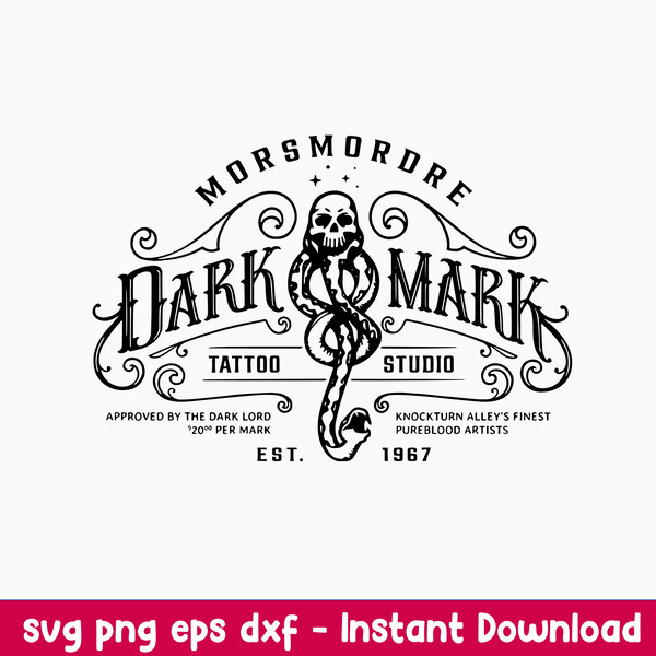 Morsmordre Dark Mark Tattoo Studio Svg, Dark Mark Svg, Png Dxf Eps File.jpeg