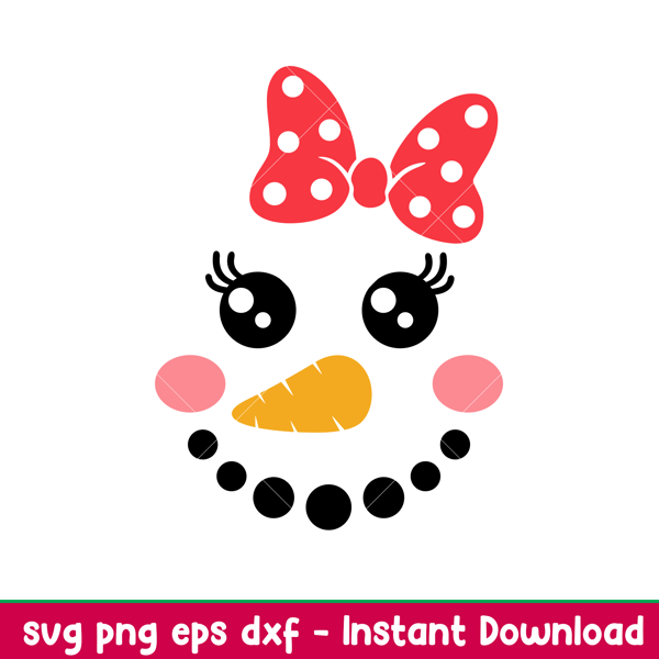 Snowman Face, Snowman Face Svg, Christmas Snowman Svg, Girl Snowman Face Svg, Christmas Svg, png,dxf,eps file.jpeg