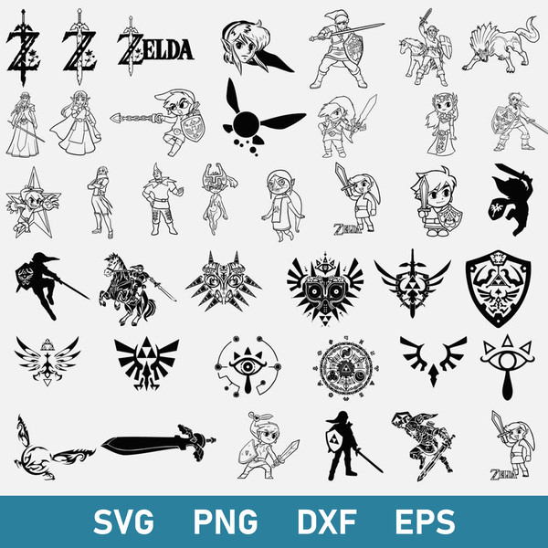 Zelda Bundle Svg, The Legend Of Zelda Svg, Zelda Svg, Png Dxf Eps Digital File.jpg