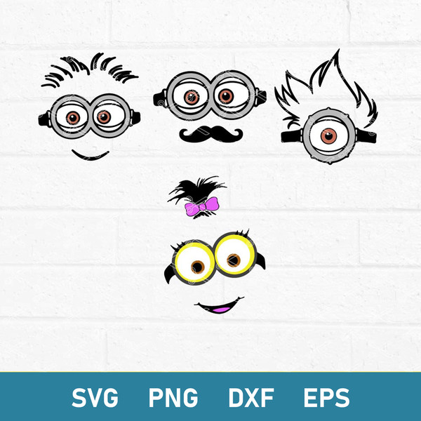 Minions Face Bundle Svg, Minions Svg, Despicable Me Svg, Png Dxf Eps Digital File.jpeg