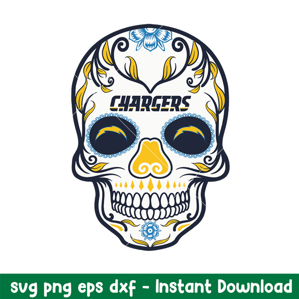 Skull Los Angeles Chargers Svg, Los Angeles Chargers Svg, NFL Svg, Png Dxf Eps Digital File.jpeg