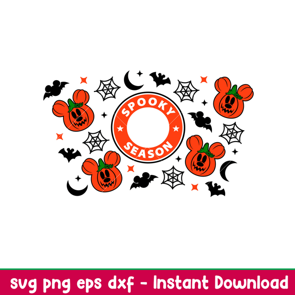 Halloween Pumpkins Full Wrap, Halloween Pumpkins Mickey Mouse Full Wrap Svg, Starbucks Svg, Coffee Ring Svg, Cold Cup Svg, png, dxf,eps file.jpeg
