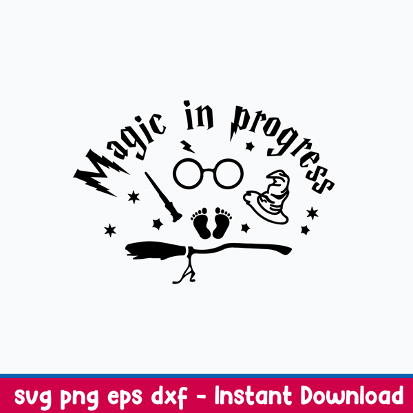Magic in Progress Svg, Harry Potter Svg, Halloween Svg, Png Dxf Eps File.jpeg