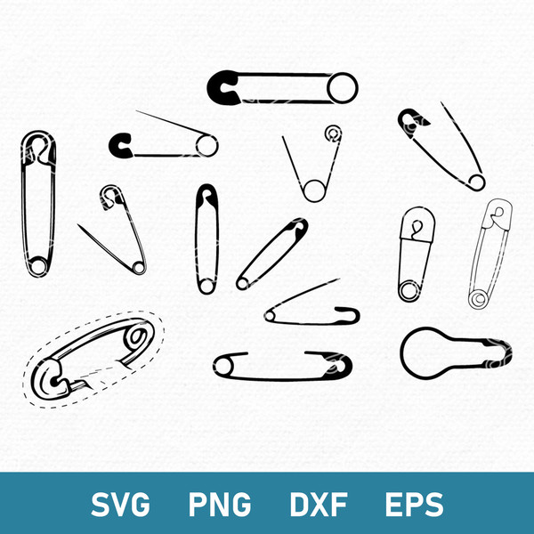 Safety Pin Bundle Svg, Safety Pin Svg, Open And Closed Safety Pin Svg, Png Dxf Eps File.jpeg