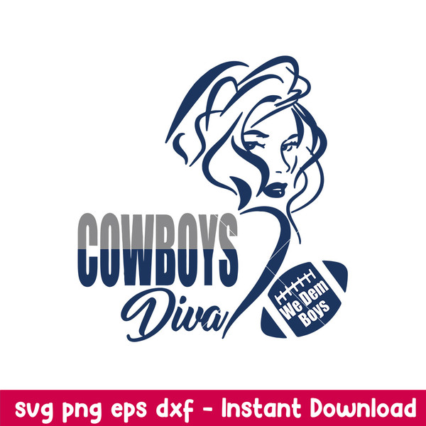 Diva Dallas Cowboys Svg, Dallas Cowboys Svg, NFL Svg, Png Dxf Eps Digital File.jpeg