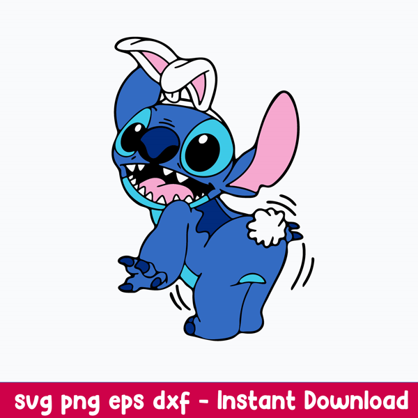 Easter Bunny Stitch Svg, Stich Svg, Cartoon Svg, Png Dxf Eps File.jpeg