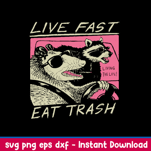 Live Fast Eat Trash Svg, Thrash Panda Svg, Funny Animal Svg, Png Dxf Eps File.jpeg