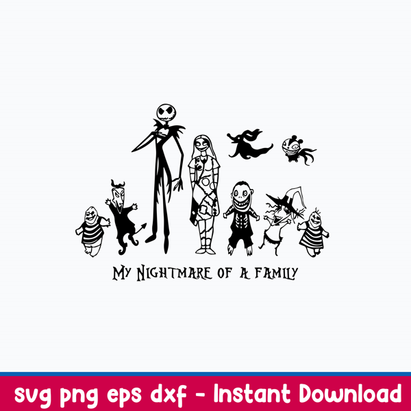 My Nightmare Of A Family Svg, Skellington And Sally Svg, Nightmare Svg, Png Dxf Eps File.jpeg
