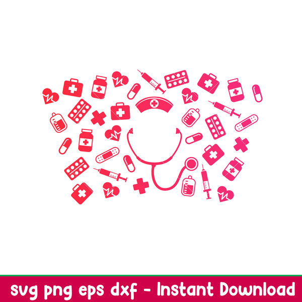 Nurse Doctor Full Wrap, Nurse Doctor Full Wrap Svg, Starbucks Svg, Coffee Ring Svg, Cold Cup Svg,png,dxf,eps file.jpeg