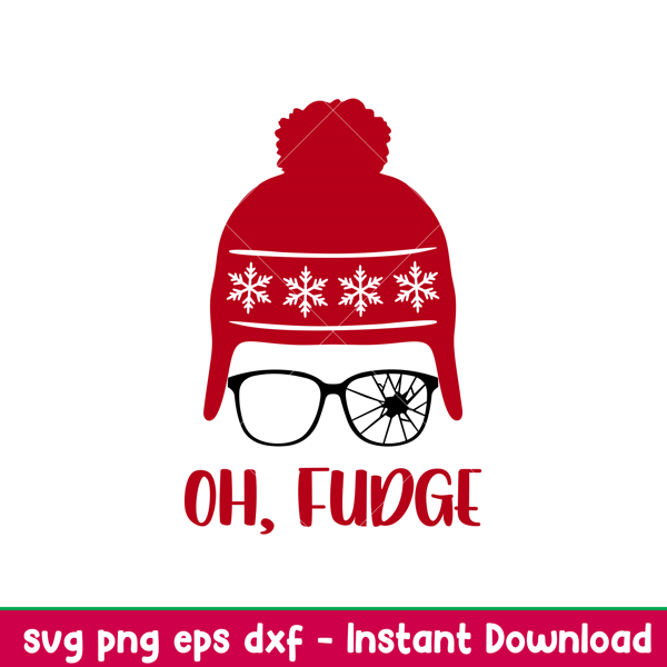 Oh Fudge, Oh, Fudge Svg, Merry Christmas Svg, Winter Hat Svg,png,dxf,eps file.jpeg