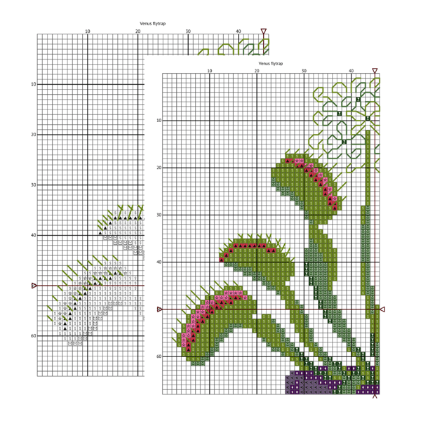 Cross stitch pattern Venus flytrap (4).png