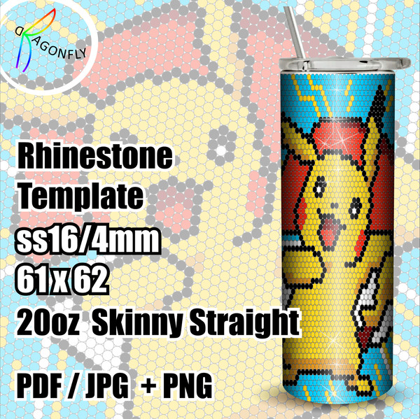 Yellow character rhinestone tumbler pattern.jpg