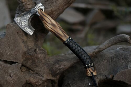 Premium Handmade Viking Axe Custom Carbon Steel Hatchet for Valhalla Enthusiasts  Unique Gift for Him BM (1).jpg