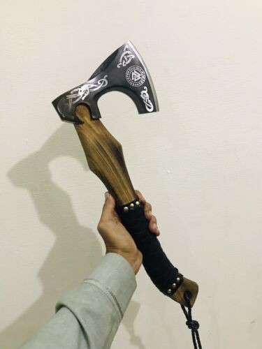 Premium Handmade Viking Axe Custom Carbon Steel Hatchet for Valhalla Enthusiasts  Unique Gift for Him BM (12).jpg