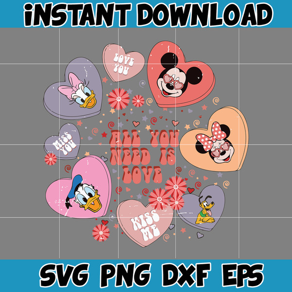 Designs Cartoon Valentine Svg, Be My Valentine Svg, Mouse And Friend Character Movie Svg (19).jpg