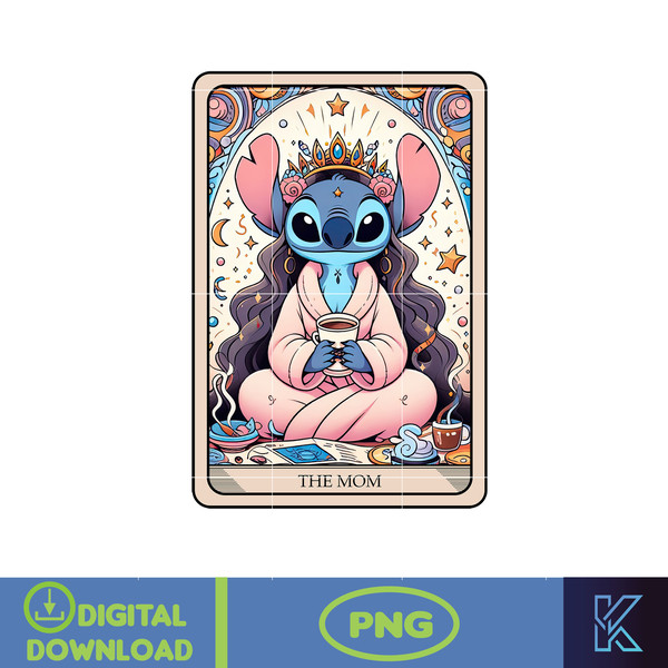 The Mom Funny Tarot Card Png, Gift For Mother Sublimation Design, The Cat Lady Cartoon Png, Instant Download.jpg
