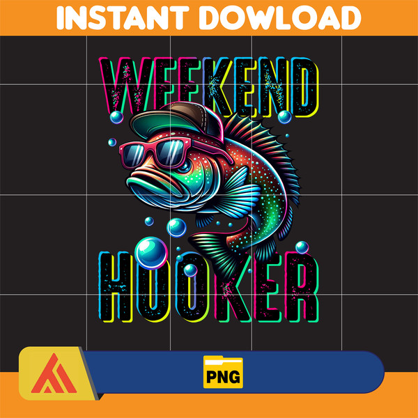 Weekend Hooker Png, Colorful Fish Png, Funny Sarcastic Summer Png, Father's Day Png, Fishing Dad Png, Reel Cool Dad, Instant Download (5).jpg