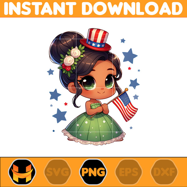 Cartoon Princess 4th of July Png, Princess Independence Day Png, American Patriotic Movie Png, Happy Fourth Of July Png, Instant Download (6).jpg