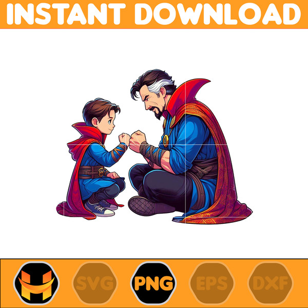 Doctor Strange Dad And Son Png, Super Hero Dad And Son Png, Father's Day 2024 Png, Father's Day Png Sublimation, Clipart, Instant Download (5).jpg