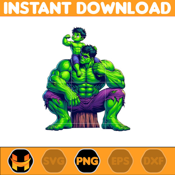 Hulk Dad And Son Png, Super Hero Dad And Son Png, Father's Day 2024 Png, Father's Day Png Sublimation, Clipart, Instant Download (4).jpg