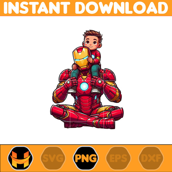 Iron Man Dad And Son Png, Super Hero Dad And Son Png, Father's Day 2024 Png, Father's Day Png Sublimation, Clipart, Instant Download (9).jpg