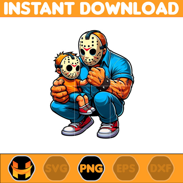 Jason Voorhees Png, Super Hero Dad And Son Png, Father's Day 2024 Png, Father's Day Png Sublimation, Clipart, Instant Download (5).jpg