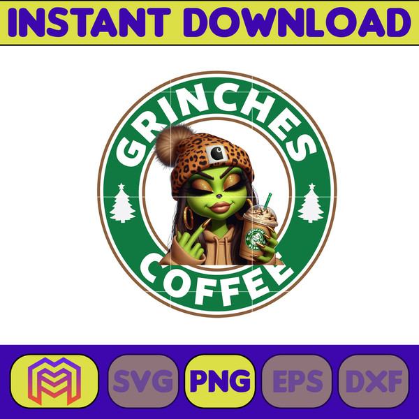 Mean Green Guy Christmas Stanley Tumbler Inspired PNG, Grinch PNG