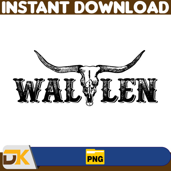 Country Western Png, Country Music Png, Retro Bull Skull Png, Wallen Bull Skull Png, Cowboy Design, Png Files High Quality (7).jpg