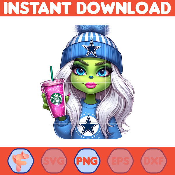 Cowboys Girl Grinch Png, Grinch Girl Cowboys Football Png, Instant Download (1).jpg