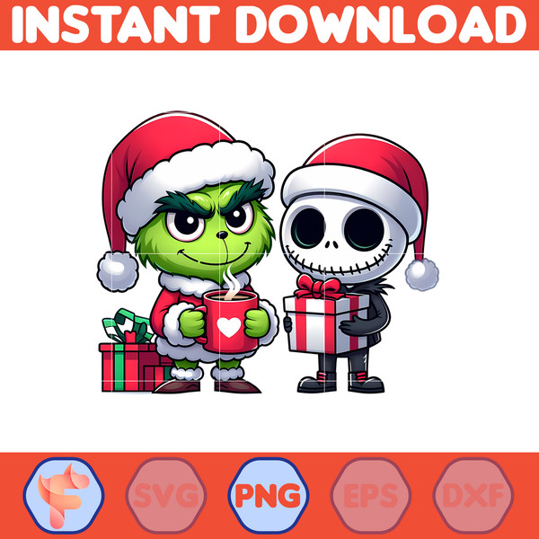 Grinch Jack Skeleton Nightmare Before Christmas Png, Great Christmas Sublimation, Christmas movie Png (12).jpg