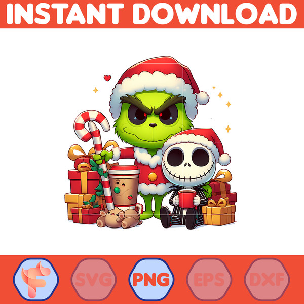 Grinch Jack Skeleton Nightmare Before Christmas Png, Great Christmas Sublimation, Christmas movie Png (7).jpg