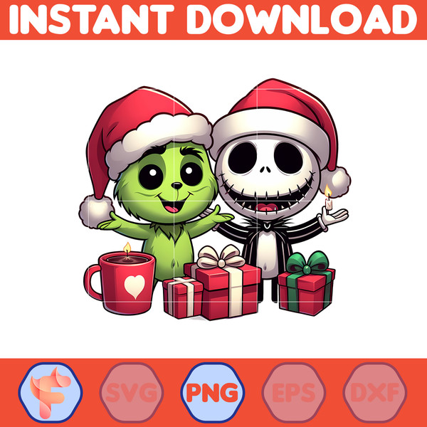 Grinch Jack Skeleton Nightmare Before Christmas Png, Great Christmas Sublimation, Christmas movie Png (8).jpg