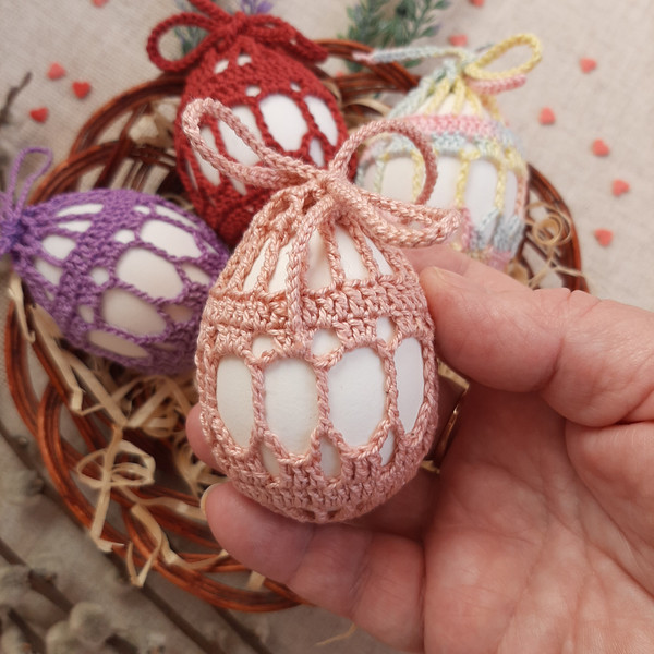 Set of 4 crochet patterns. Crochet pattern Easter basket for egg. Easter decoration. Cover crochet Easter for eggs DIY.