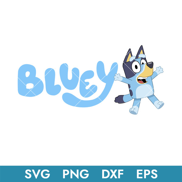 Bluey Dog Logo in svg, transparent png, dxf and eps formats ready for download