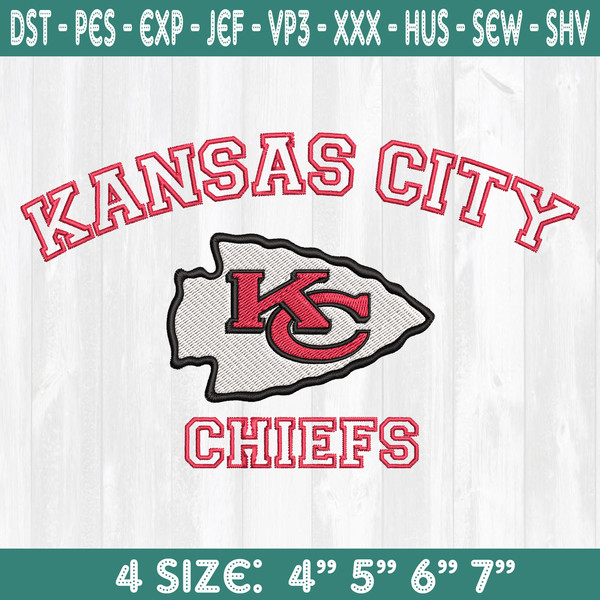 Kansas City Chiefs Embroidery Designs, Football Logo Embroid - Inspire ...