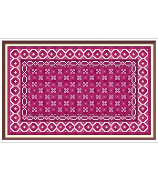 Barbie Rug - Cross Stitch Pattern - PDF Making Miniature Oriental Doll House Carpet - Geometric Embroidery - Reproduction of 1510.jpg