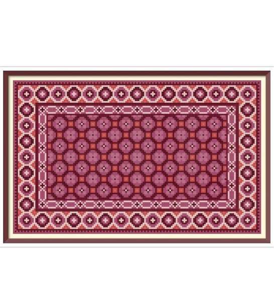 Doll Rug - Cross Stitch Pattern - PDF Making Miniature Oriental Doll House Carpet - Barbie Rug - Geometric Embroidery - Reproduction of 1510.jpg